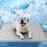 ZonLi Dog Cooling Mat, 43″ x 30″ Large, Cooling Pad Waterproof, Pet Cool Mats for Dogs and Cats use in Crate, Tunk, Camping, Outdoors, Portable, Machine Washable, Durable, Without Gel, Pebble Gray