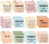 240Pcs Mental Health Stickers Positive Awareness Reminder Paper Decals Psychology Affirmation Self-Adhesive Square Stickers for Students Gifts Scrapbook Journal School Supplies