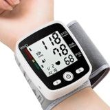 Blood Pressure Monitor Adjustable Wrist Cuff Digital Rechargeable Machine for Home Use with Voice Function, 2 x 90 Readings, Carrying Case, Black