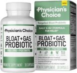 Physician’s CHOICE Bloat & Gas Probiotic 5-in-1 Proactive Support + Daily Relief – Digestion & Gut Health- Herbals, Digestive Enzymes, Post & Prebiotics – Gas Relief for Adults – Women & Men – 30ct