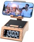 TechGlow Foldable Cellphone Stand with Bluetooth Speaker Charging Station Birthday Gifts for Men Women Mother Father Boy Girl Teens Cool Tech Gadgets-Rose Gold