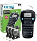 DYMO LabelManager 160, Portable Label Maker Bundle, QWERTY Keyboard, Large Display, 20+ Format Options, 200+ Symbols, Includes 3 D1 Cassettes for Home & Office Organization