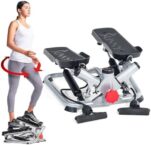 Sunny Health & Fitness Mini Steppers for Exercise at Home, Stair Step Workout Machine, Full Body Cardio Equipment, with Optional Free SunnyFit App Connection and Resistance Band