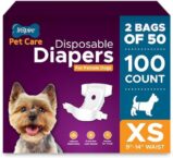 Inspire Pet Care Dog Diapers Female Dogs | Bulk Value Doggie Incontinence, Accidents, for Heat, Pee or Period and Housebreaking (X-Small (100 Count))