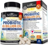 Probiotic 65 Billion – Probiotics with Prebiotic for Women & Men – Lactobacillus Acidophilus Digestive Health Capsules – Targeted Release Technology – Shelf Stable Supplement Non-GMO Dairy Free-30ct