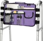 supregear Walker Bag for Seniors Folding Walker Accessories Bag (Double Sided), Walker Basket Caddy Large Capacity Waterproof Tote with 9 Pockets and Cup Holder