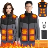 Heated Vest for Men,11-17 Heating Zones Rechargeable Heated Vest with 7.4v 16000mAh Battery for Outdoor Travel Etc