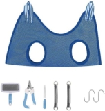 Pet Grooming Hammock Harness for Cats Dogs, Relaxation Pet Grooming Hammock Restraint Dog & Small Animal Dog Grooming Harness Bag (L（ Legs Spacing：5.5-13.4″ / Max W：50-60LBS）, Blue)